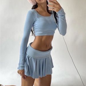 Frankie’s Bikinis Blue Knit Set